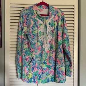Lilly Pulitzer Skipper Popover in Mermaid Cove print, excellent condition, XL
